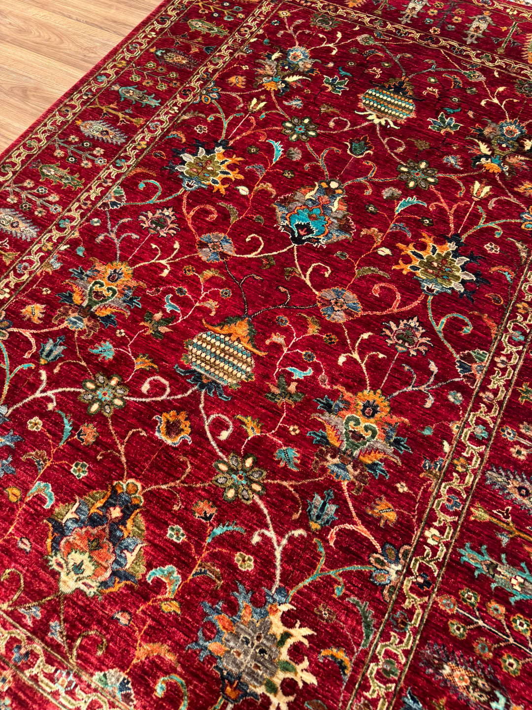 Sultani Binbirgece Orijinal El Dokuması Kırmızı Kök Boya Yün Halı 176x250 4.40 Metrekare - 5x8 ft