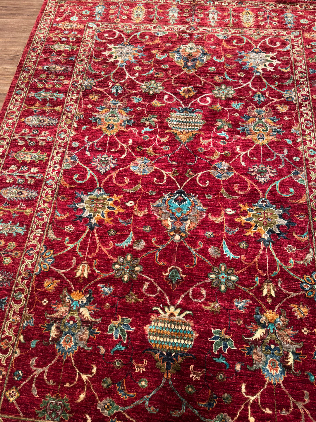 Sultani Binbirgece Orijinal El Dokuması Kırmızı Kök Boya Yün Halı 176x250 4.40 Metrekare - 5x8 ft