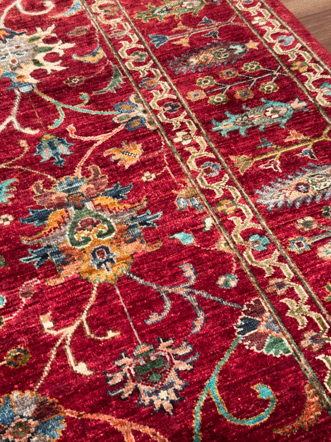 Sultani Binbirgece Orijinal El Dokuması Kırmızı Kök Boya Yün Halı 176x250 4.40 Metrekare - 5x8 ft