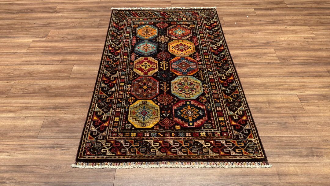 Veziri Original Hand Woven Brown Vegetable Dyed Wool Carpet 122x189 2.31 Square Meters - 4x6 ft