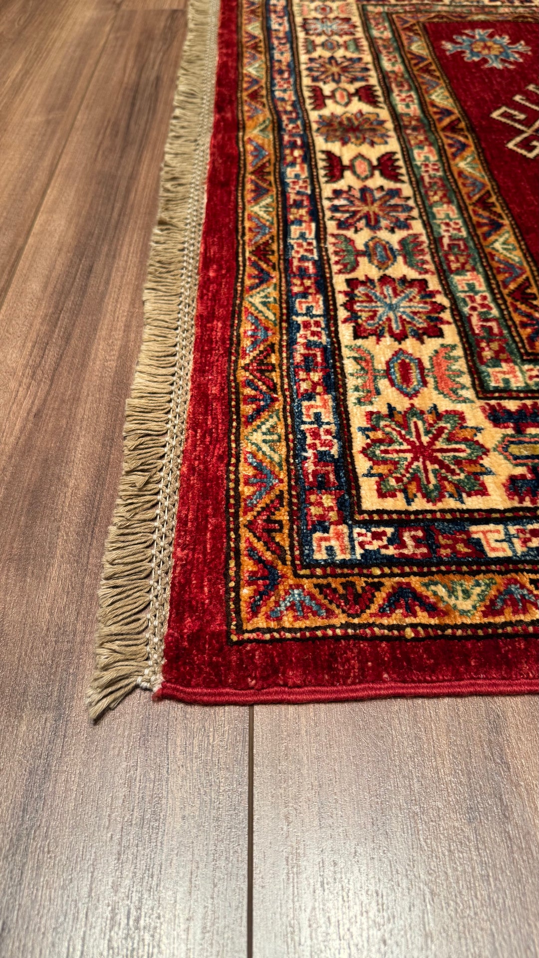 Shirvan Original Hand Woven Red Cream Vegetable Dyed Wool Carpet 118x183 2.16 Square Meters - 4x6 ft