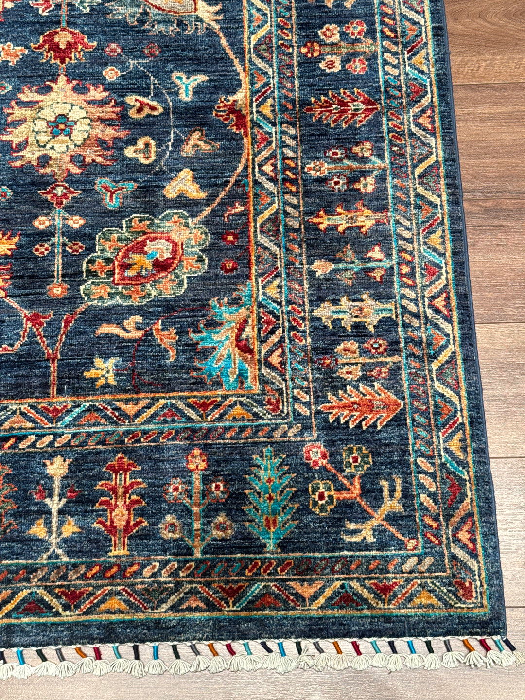 Sultani Binbirgece Orijinal El Dokuması Lacivert Kök Boya Yün Halı 174x240 4.18 Metrekare - 5x8 ft