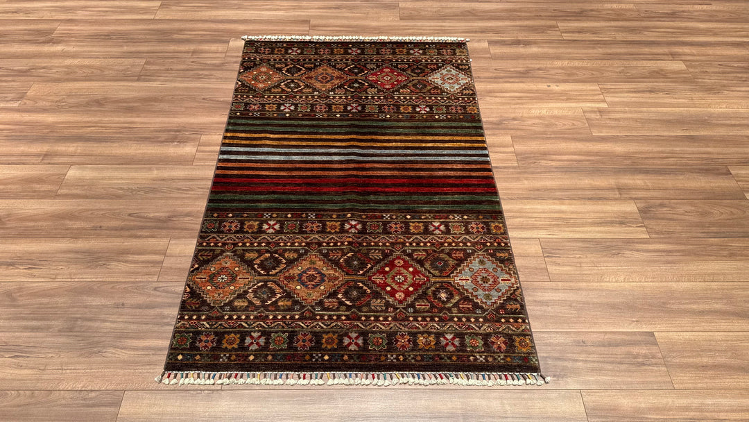 Khorjin Original Hand Woven Brown Vegetable Dyed Wool Carpet 116x184 2.13 Square Meters - 4x6 ft