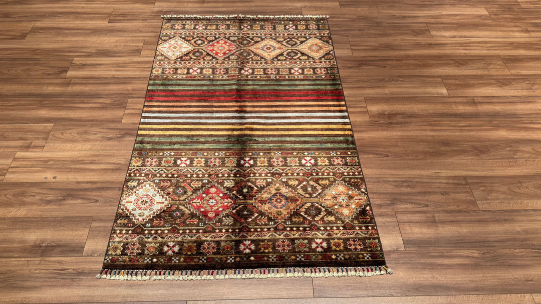 Khorjin Original Hand Woven Brown Vegetable Dyed Wool Carpet 116x184 2.13 Square Meters - 4x6 ft