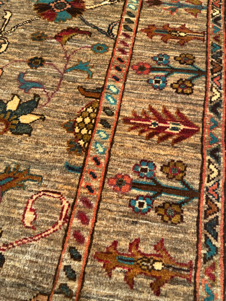 Sultani Binbirgece Orijinal El Dokuması Bej Kök Boya Yün Halı 101x151 1.53 Metrekare - 3x5 ft