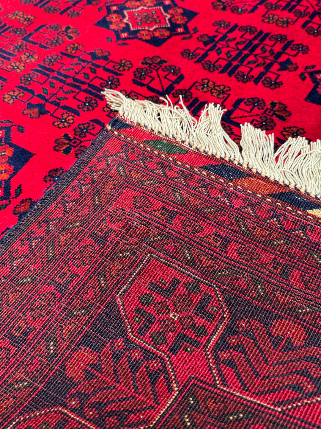 Afgan Halısı Bilcik Orijinal El Dokuması Kök Boya Yün 251x345 8.66 Metrekare - 8x12 ft