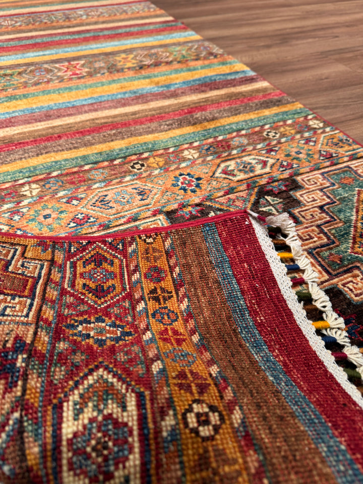 Khorjin Orijinal El Dokuması Yolluk Multi Kök Boya Yün Halı 0.81x385 3.12 Metrekare - 3x12 ft