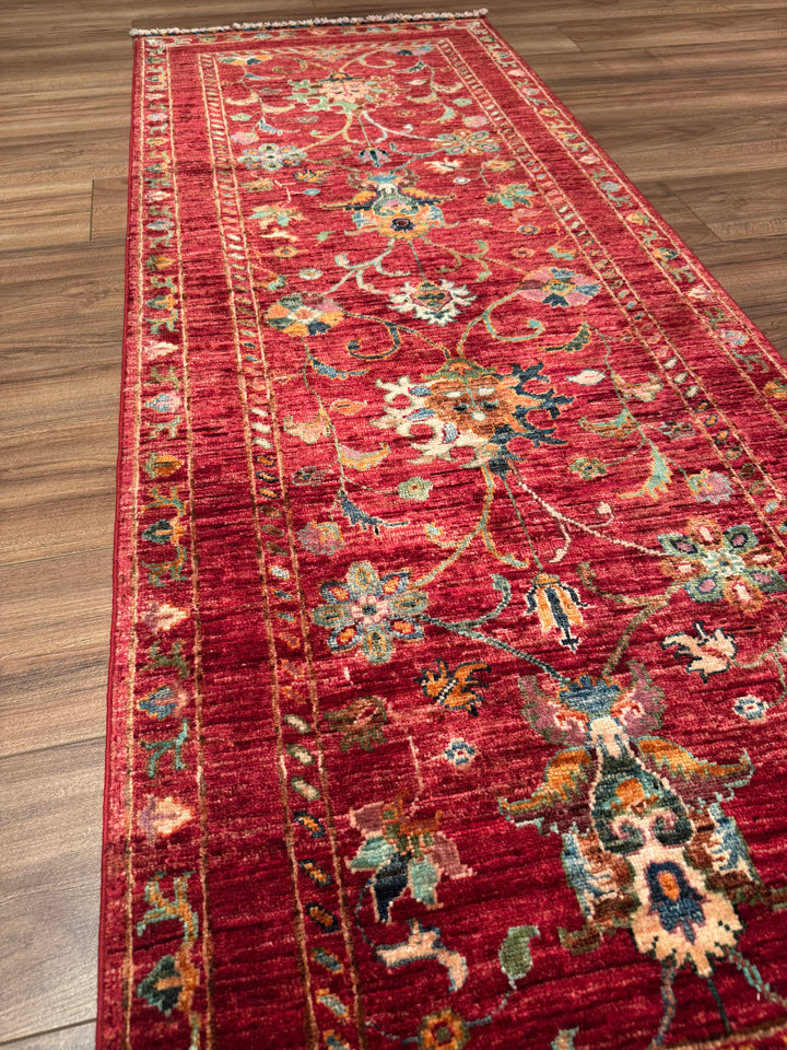 Sultani Binbirgece Yolluk Orijinal El Dokuması Kırmızı Kök Boya Yün Halı 0.76x201 1.53 Metrekare - 3x6 ft