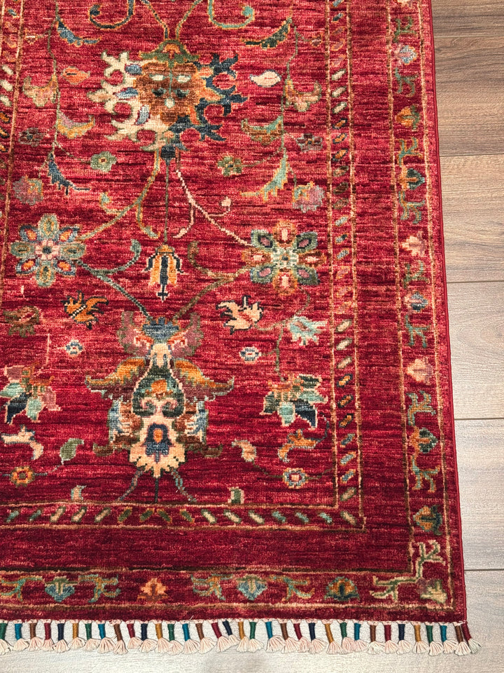 Sultani Binbirgece Yolluk Orijinal El Dokuması Kırmızı Kök Boya Yün Halı 0.76x201 1.53 Metrekare - 3x6 ft