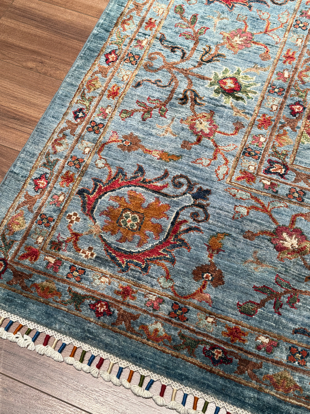 Sultani Binbirgece Orijinal El Dokuması Mavi Kök Boya Yün Halı 269x363 9.76 Metrekare - 9x12 ft