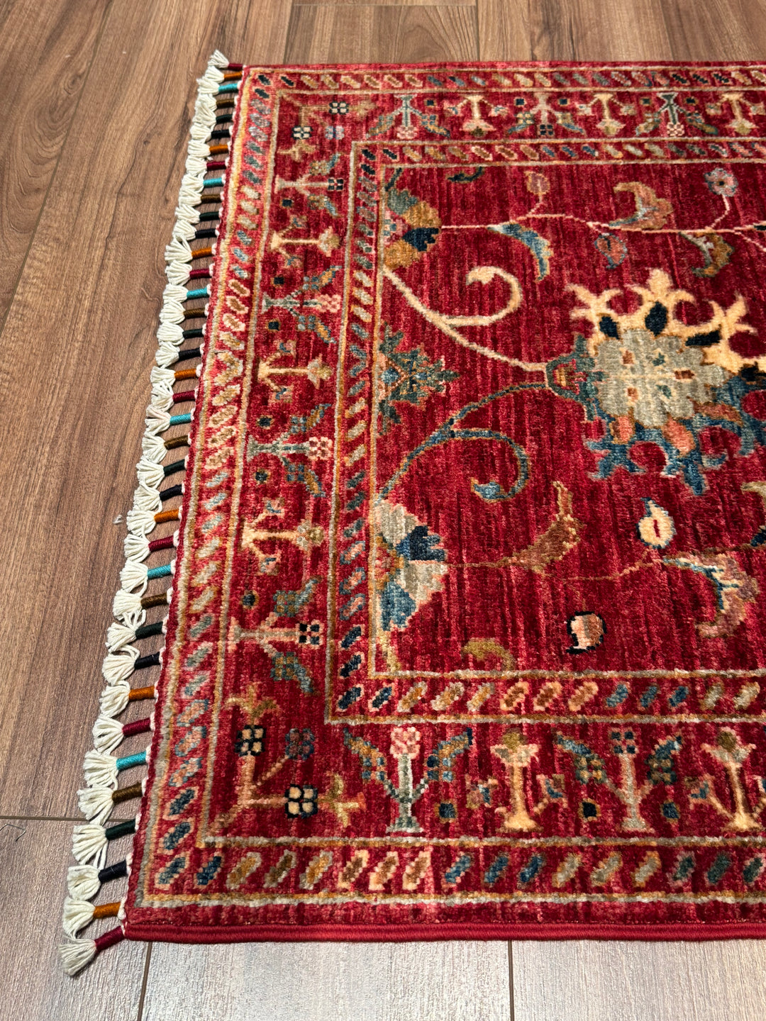 Sultani Binbirgece Yolluk Orijinal El Dokuması Kırmızı Kök Boya Yün Halı 0.80x246 1.97 Metrekare - 3x8 ft