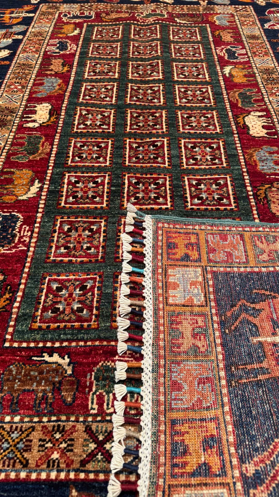 Pazırık Original Hand Woven Multi Vegetable Dyed Wool Carpet 125x183 2.29 Square Meters - 4x6 ft