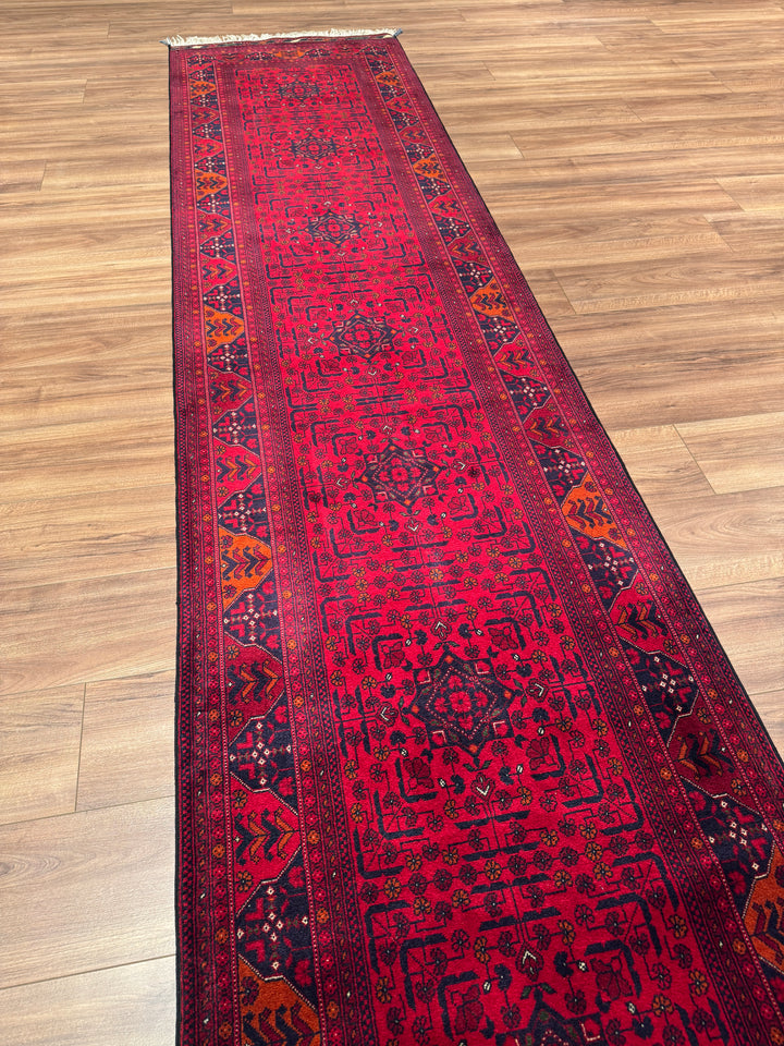 Afgan Halısı Yolluk Bilcik Orijinal El Dokuması Kök Boya Yün 0.83x401 3.33 Metrekare - 3x13 ft