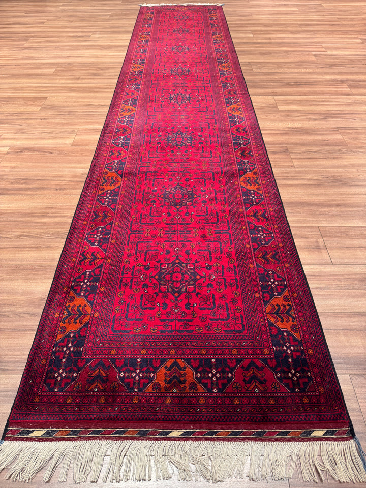 Afgan Halısı Yolluk Bilcik Orijinal El Dokuması Kök Boya Yün 0.83x401 3.33 Metrekare - 3x13 ft