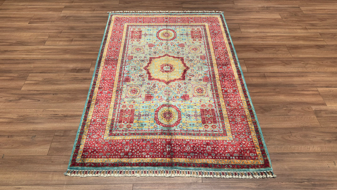 Mamluk Original Hand Woven Multi Vegetable Dyed Wool Carpet 128x186 2.38 Square Meters - 4x6 ft