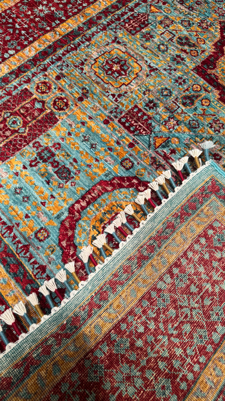 Mamluk Original Hand Woven Multi Vegetable Dyed Wool Carpet 128x186 2.38 Square Meters - 4x6 ft