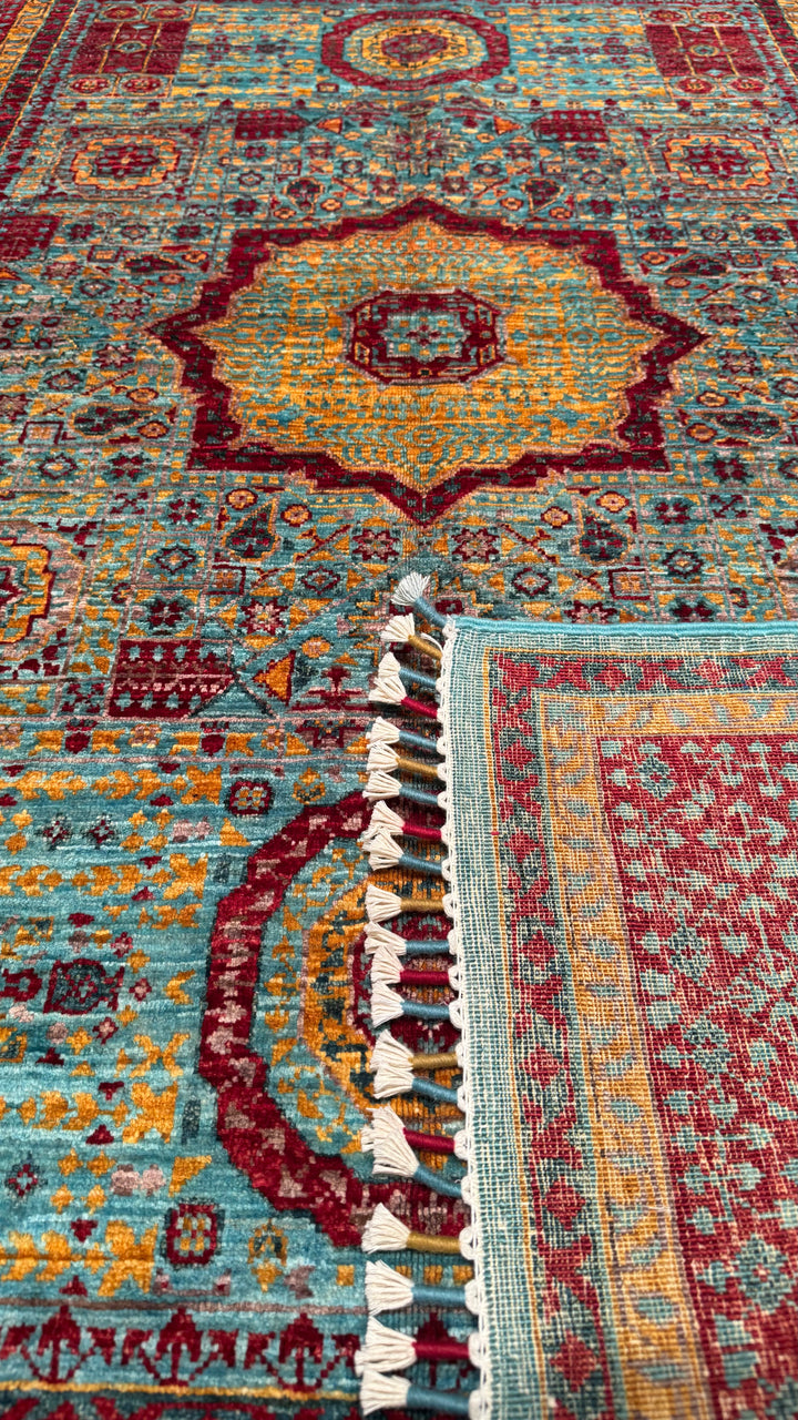 Mamluk Original Hand Woven Multi Vegetable Dyed Wool Carpet 128x186 2.38 Square Meters - 4x6 ft