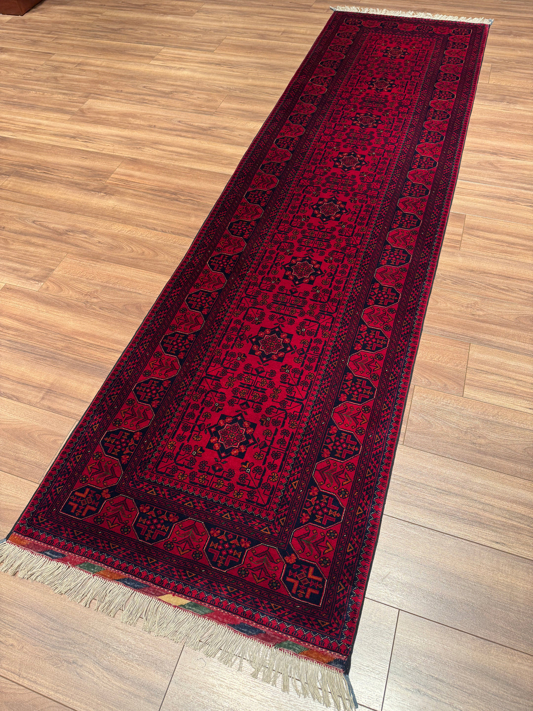 Afgan Halısı Yolluk Bilcik Orijinal El Dokuması Kök Boya Yün 0.84x304 2.55 Metrekare - 3x10 ft