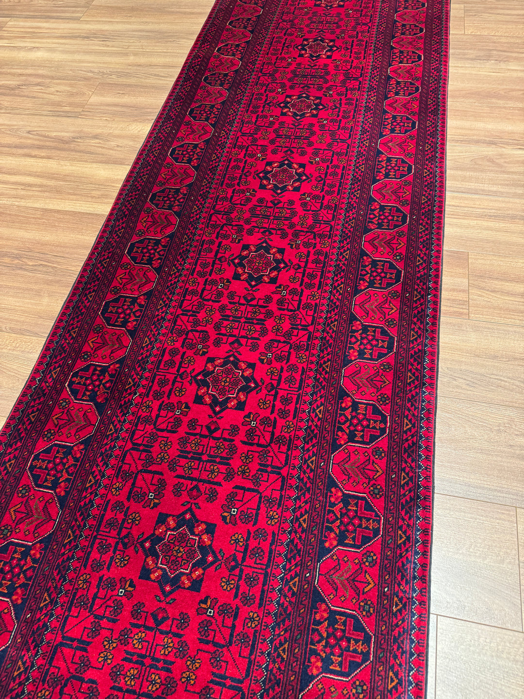 Afgan Halısı Yolluk Bilcik Orijinal El Dokuması Kök Boya Yün 0.84x304 2.55 Metrekare - 3x10 ft