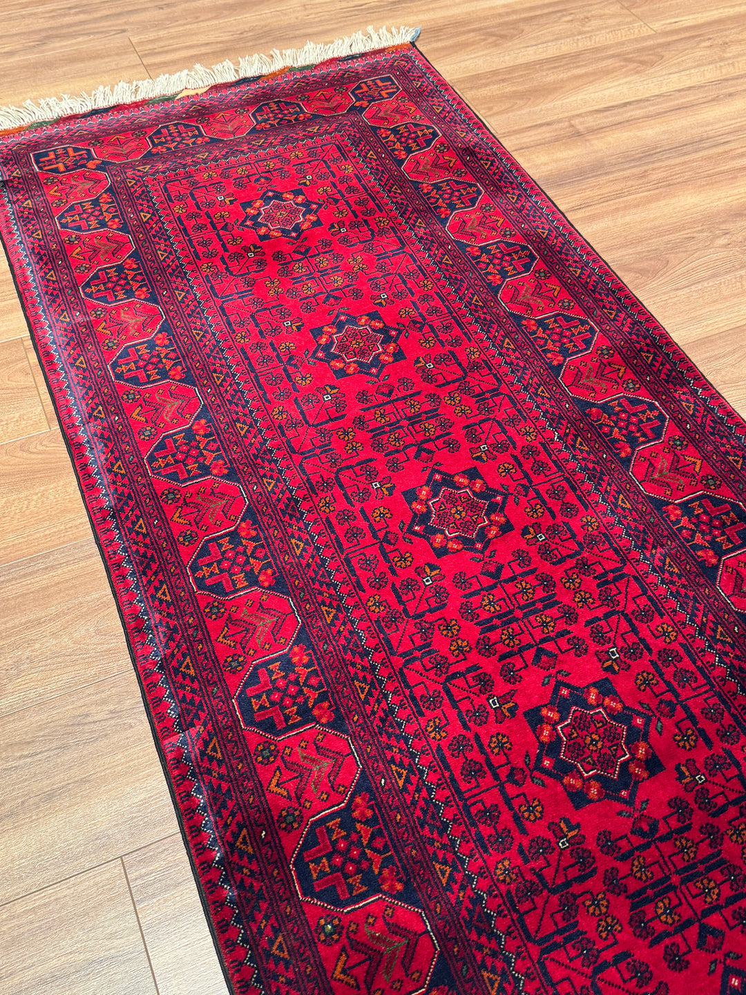 Afgan Halısı Yolluk Bilcik Orijinal El Dokuması Kök Boya Yün 0.84x304 2.55 Metrekare - 3x10 ft