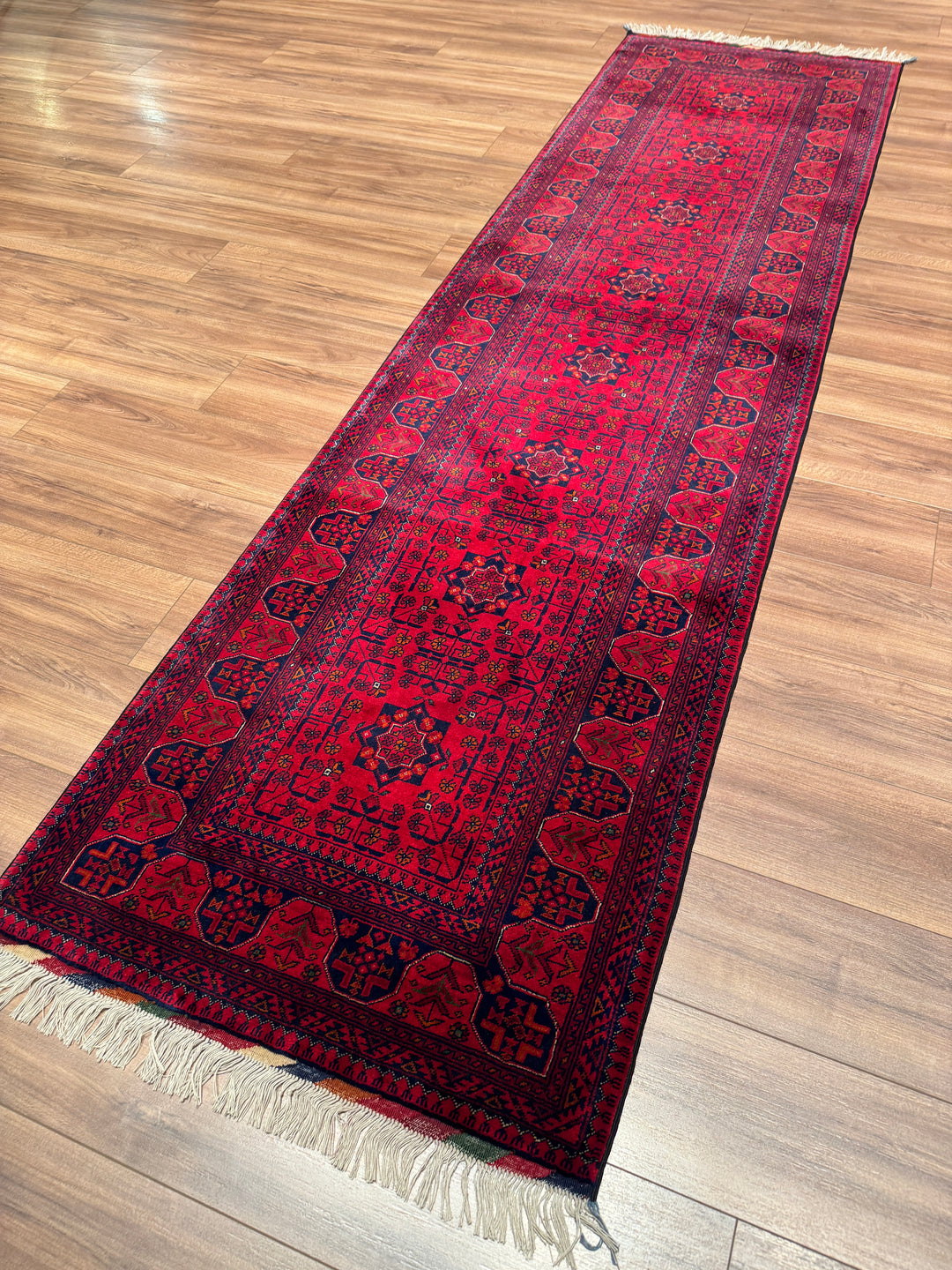 Afgan Halısı Yolluk Bilcik Orijinal El Dokuması Kök Boya Yün 0.84x304 2.55 Metrekare - 3x10 ft