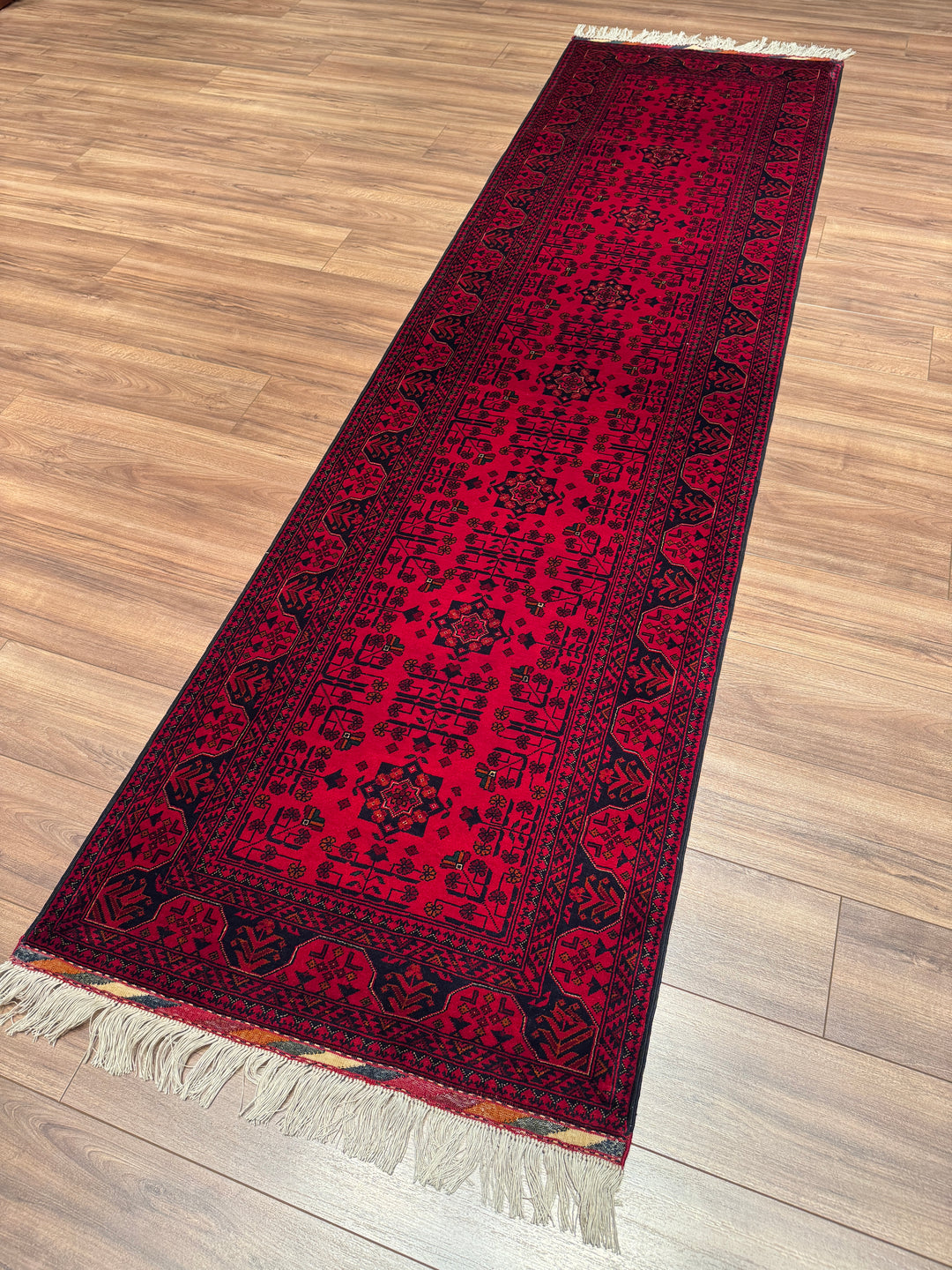 Afgan Halısı Yolluk Bilcik Orijinal El Dokuması Kök Boya Yün 0.81x300 2.43 Metrekare - 3x10 ft