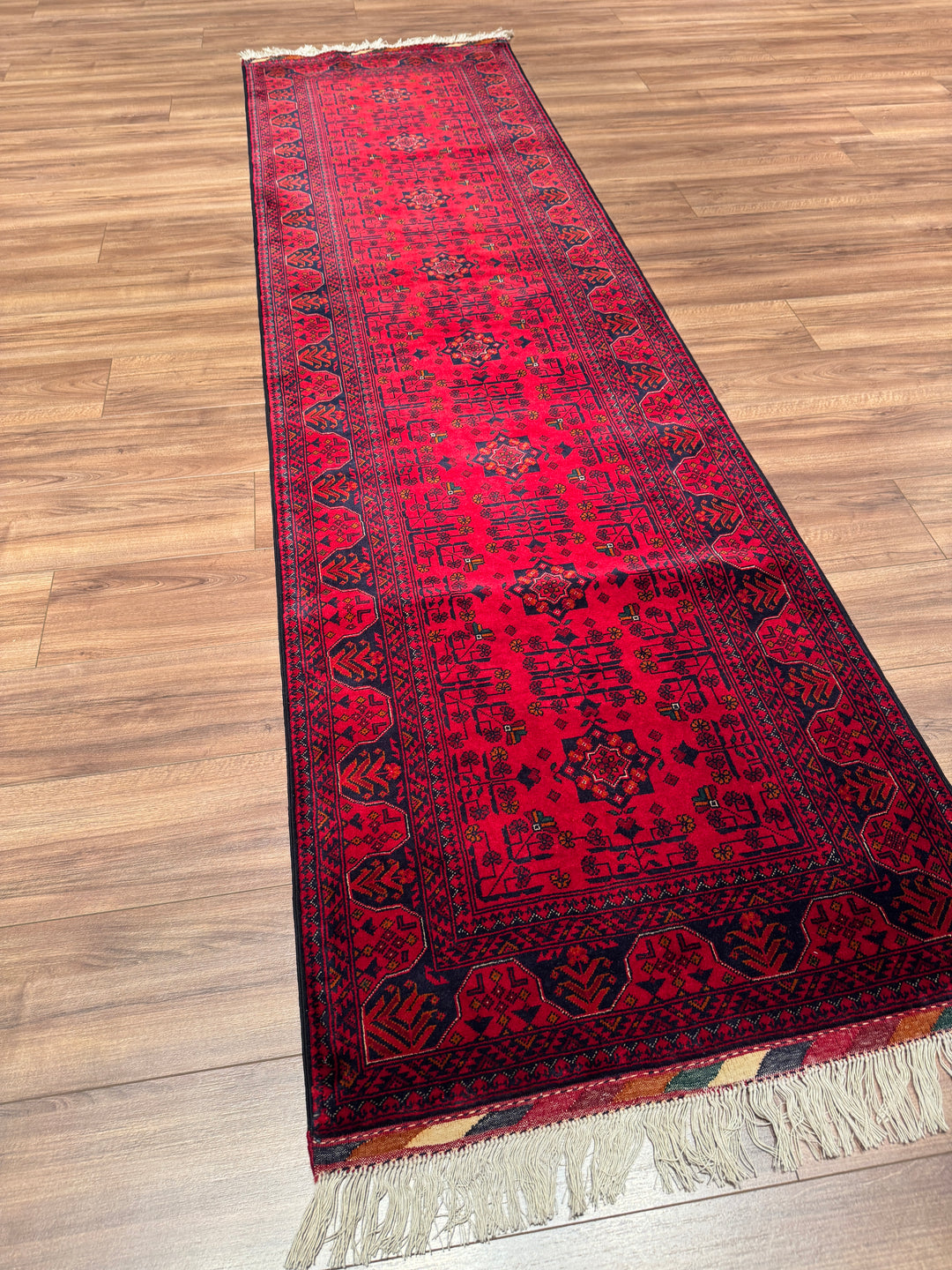 Afgan Halısı Yolluk Bilcik Orijinal El Dokuması Kök Boya Yün 0.81x300 2.43 Metrekare - 3x10 ft