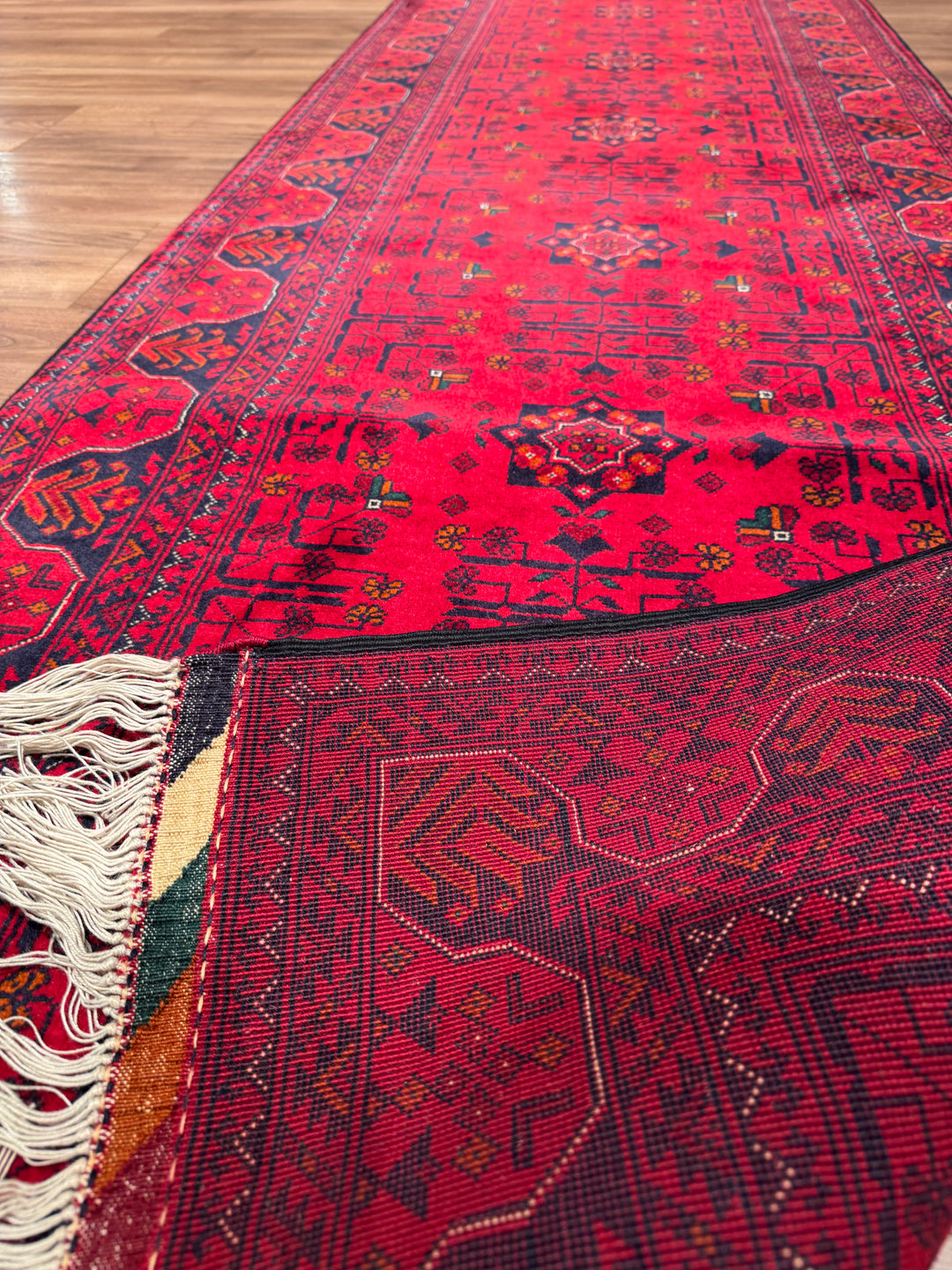Afgan Halısı Yolluk Bilcik Orijinal El Dokuması Kök Boya Yün 0.81x300 2.43 Metrekare - 3x10 ft