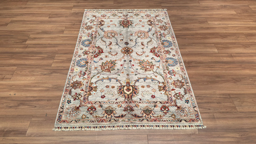 Sultani Binbirgece Original Hand Woven Gray Vegetable Dyed Wool Carpet 124x185 2.29 Square Meters - 4x6 ft