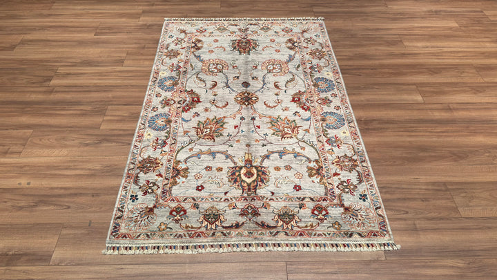 Sultani Binbirgece Orjinal El Dokuması Gri Kök Boya Yün Halı 124x185 2.29 Metrekare - 4x6 ft