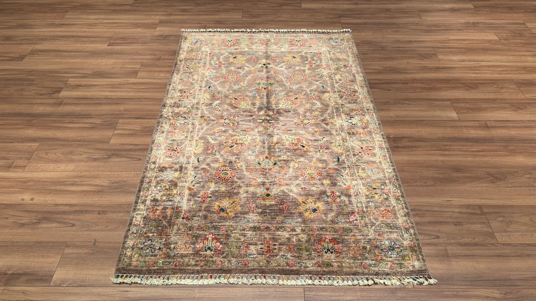 Sultani Binbirgece Original Hand Woven Brown Vegetable Dyed Wool Carpet 122x187 2.28 Square Meters - 3x5 ft