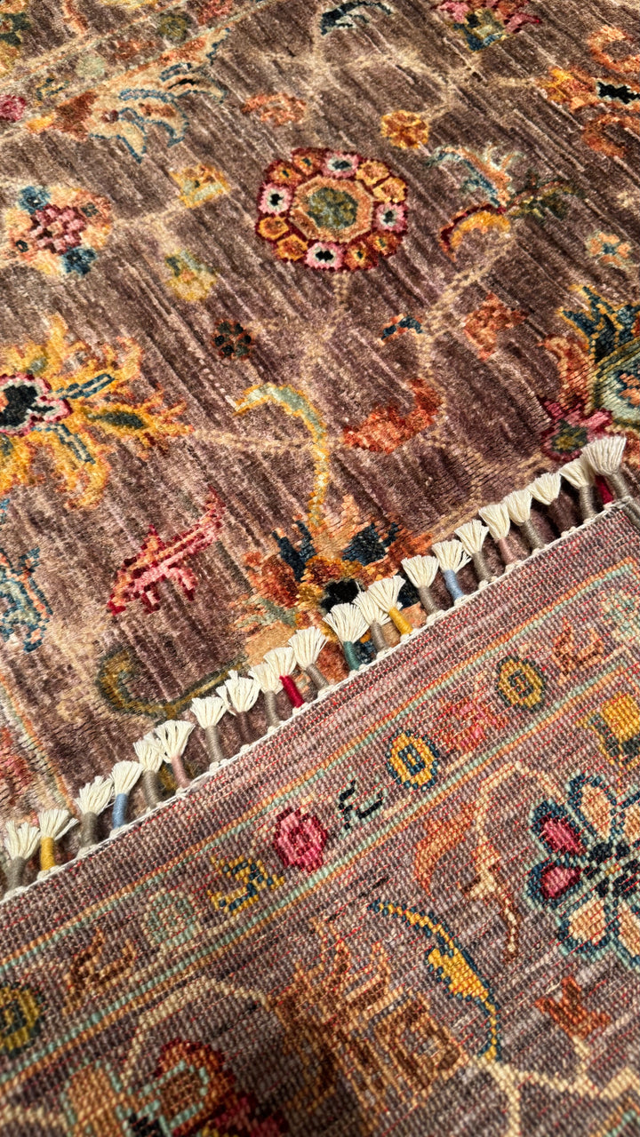 Sultani Binbirgece Original Hand Woven Brown Vegetable Dyed Wool Carpet 122x187 2.28 Square Meters - 3x5 ft