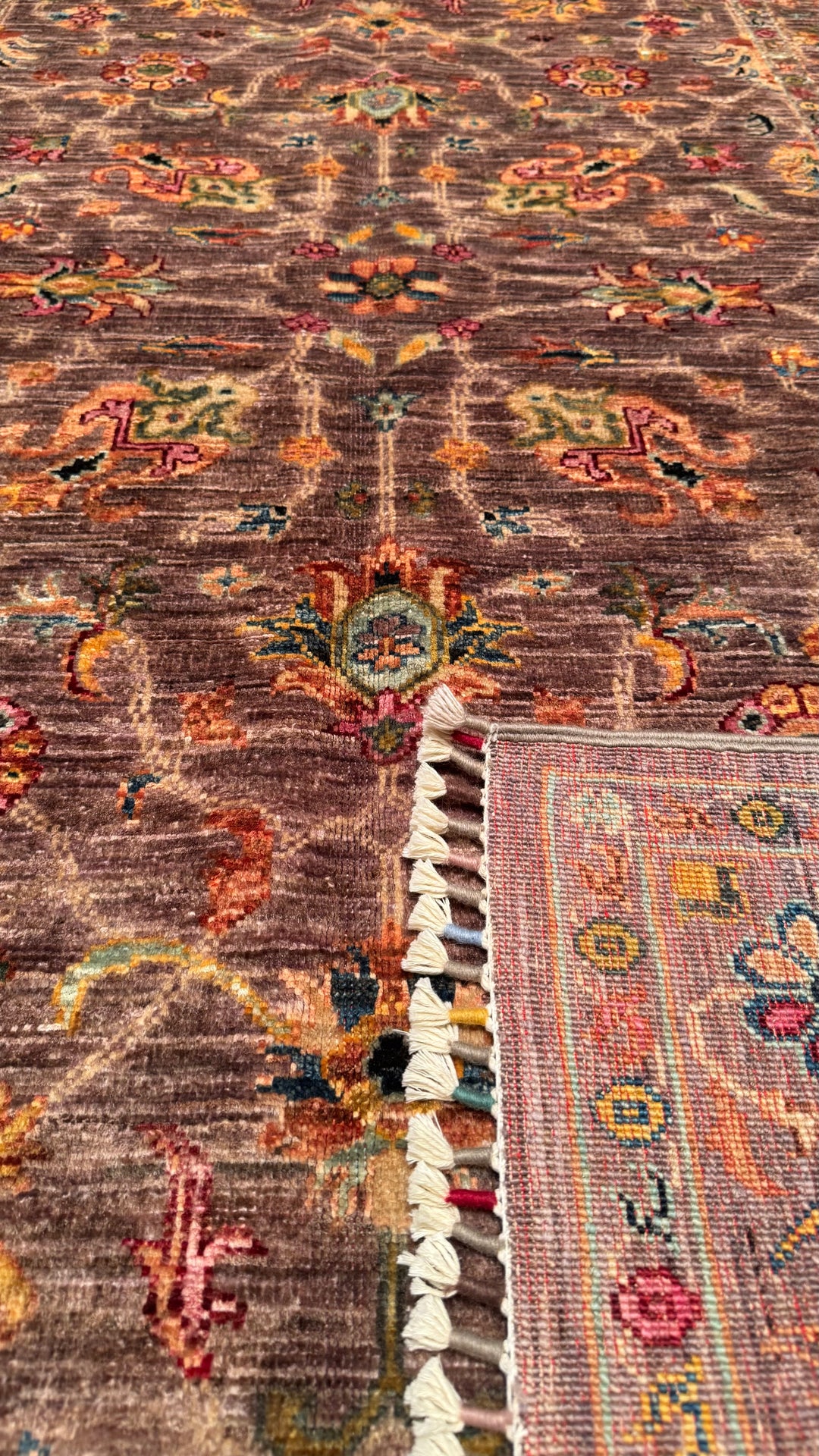 Sultani Binbirgece Original Hand Woven Brown Vegetable Dyed Wool Carpet 122x187 2.28 Square Meters - 3x5 ft