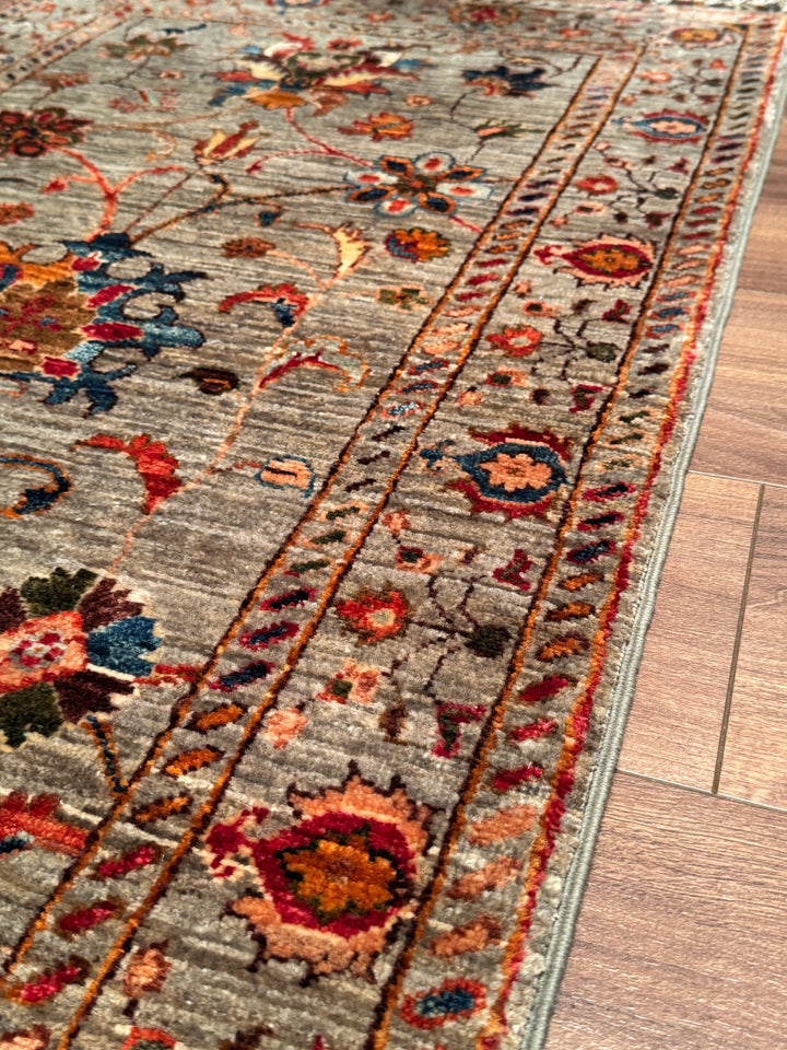 Sultani Binbirgece Uzun Yolluk Orijinal El Dokuması Gri Kök Boya Yün Halı 0.79x404 3.19 Metrekare - 3x13 ft