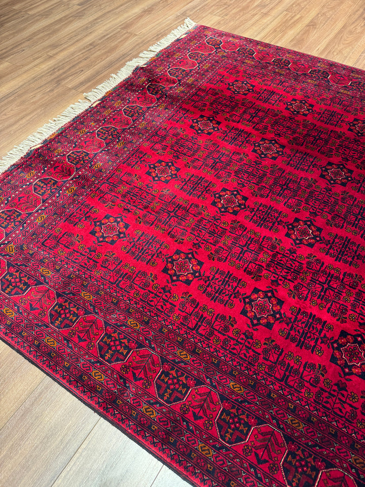 Afgan Halısı Bilcik Orijinal El Dokuması Kök Boya Yün 197x298 5.87 Metrekare - 7x10 ft