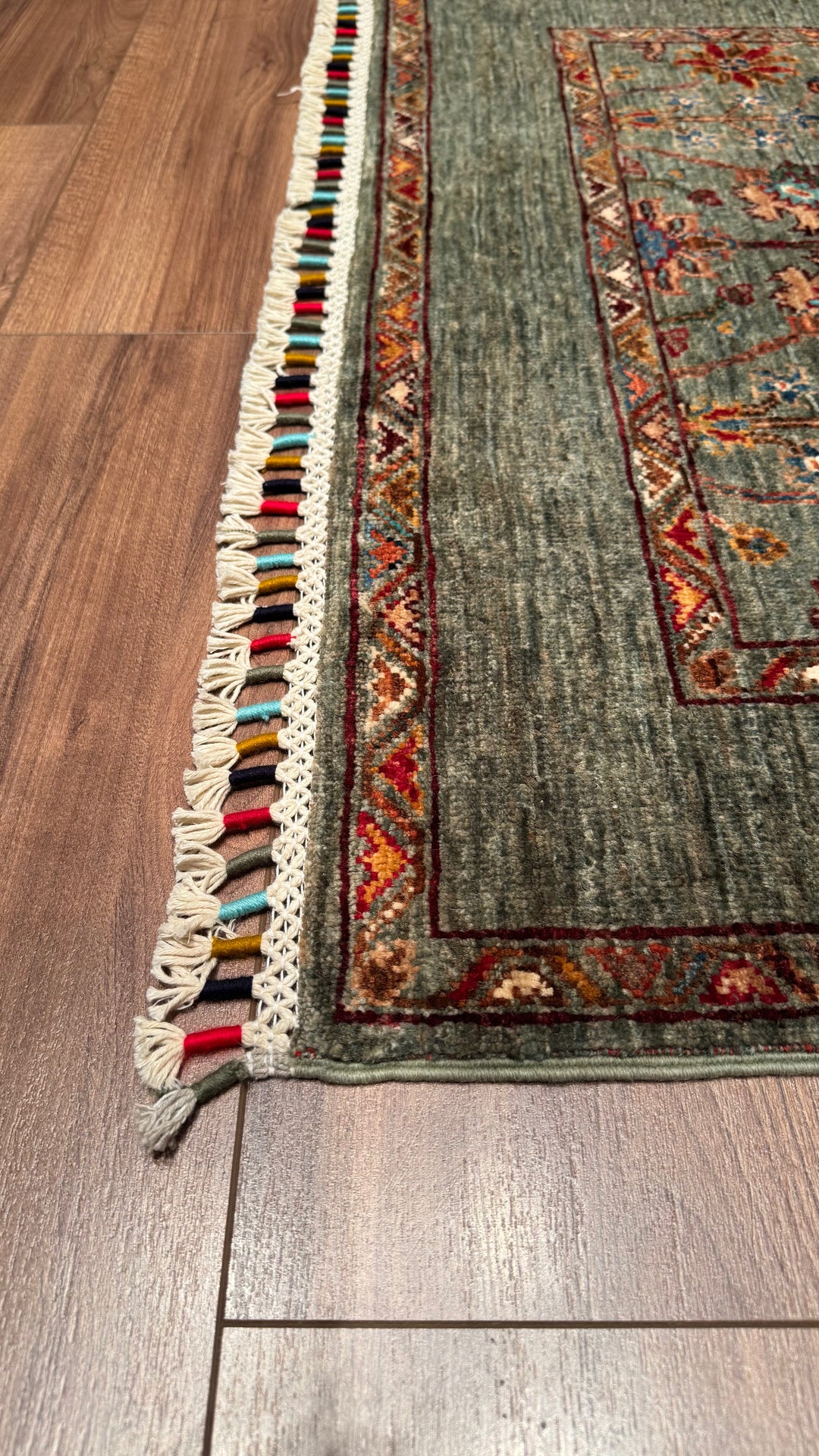 Sultani Binbirgece Orjinal El Dokuması Gri Kök Boya Yün Halı 102x158 1.61 Metrekare - 3x5 ft