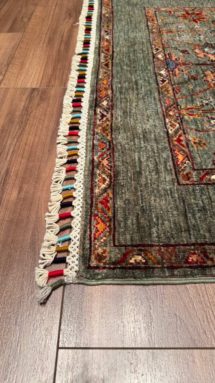 Sultani Binbirgece Original Hand Woven Gray Vegetable Dyed Wool Carpet 102x158 1.61 Square Meters - 3x5 ft