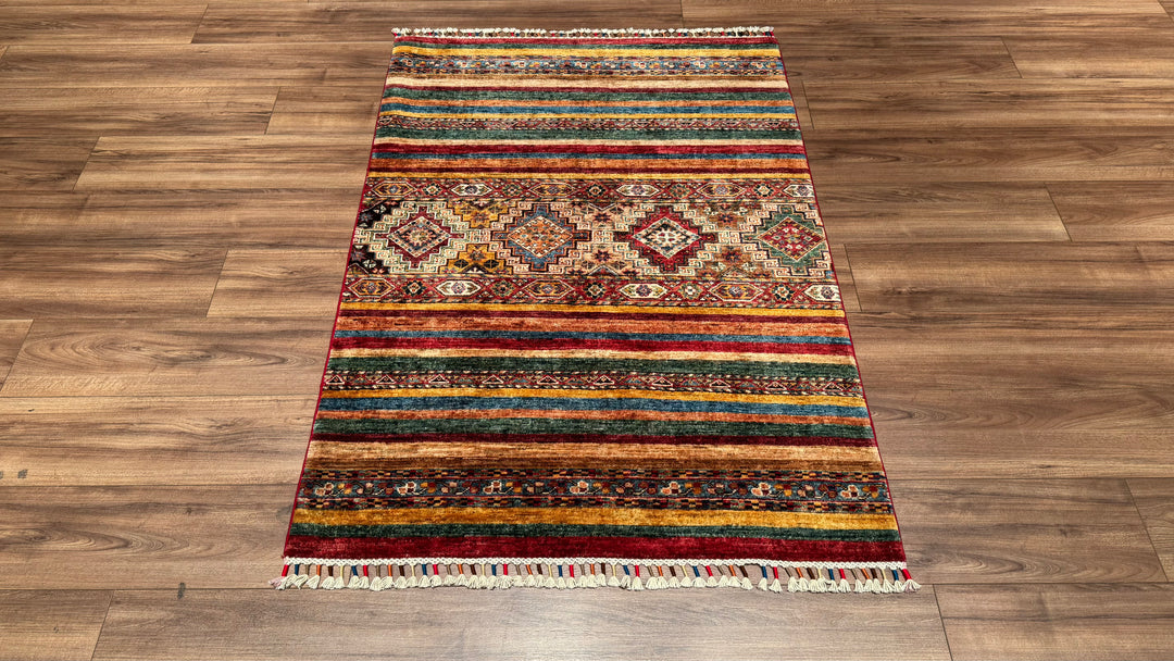 Khorjin Orjinal El Dokuması Multi Kök Boya Yün Halı 106x150 1.59 Metrekare - 3x5 ft