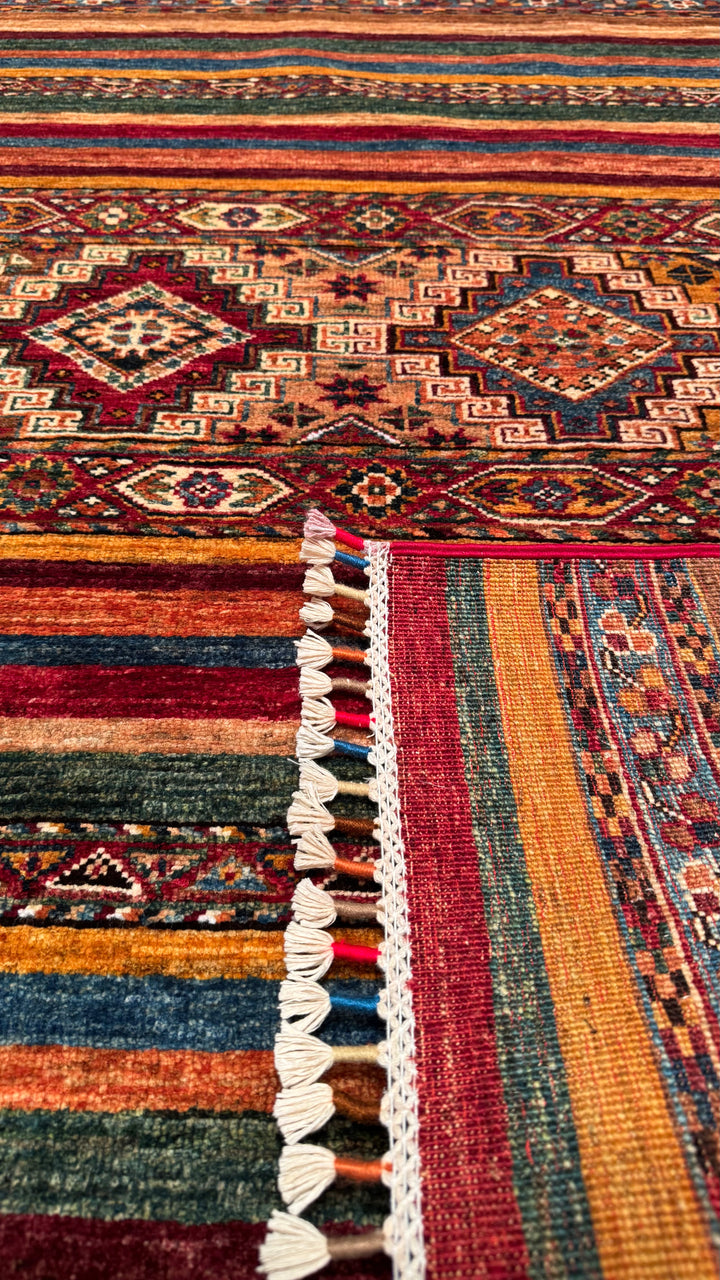 Khorjin Original Hand Woven Multi Vegetable Dyed Wool Carpet 106x150 1.59 Square Meters - 3x5 ft