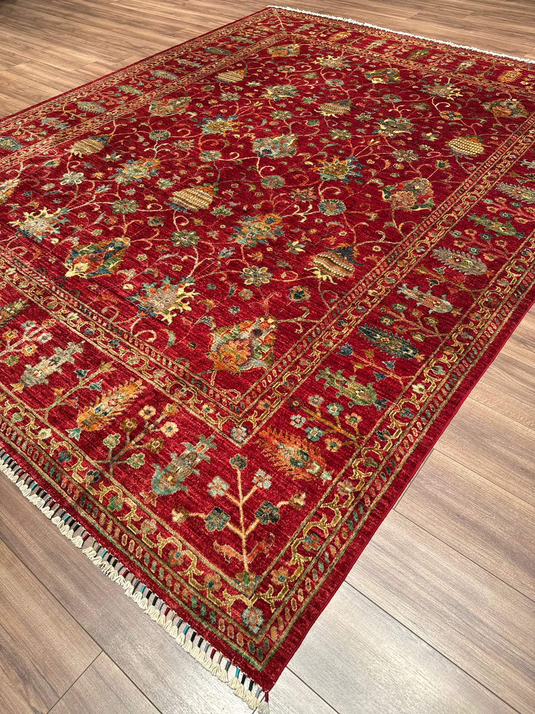 Sultani Binbirgece Orijinal El Dokuması Kırmızı Kök Boya Yün Halı 248x305 7.56 Metrekare - 8x10 ft