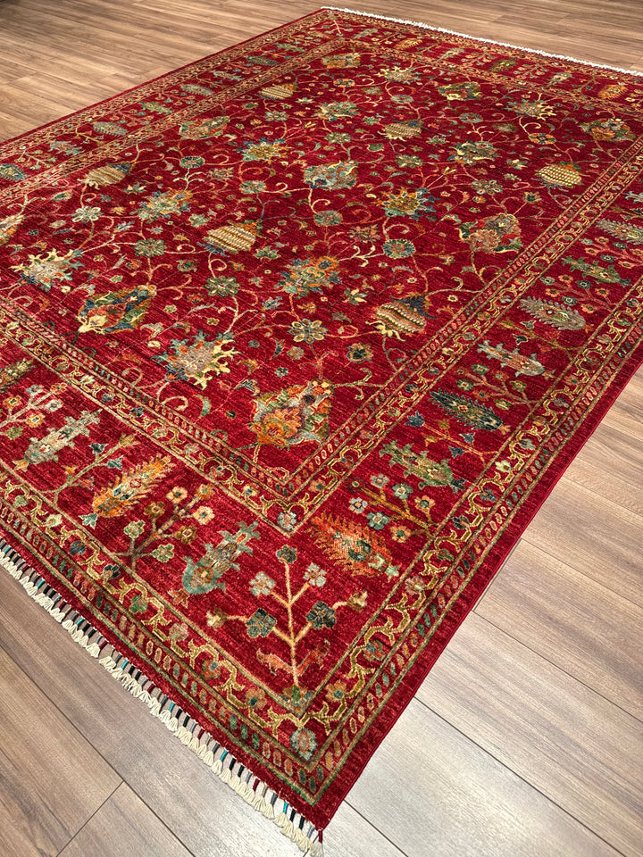 Sultani Binbirgece Orijinal El Dokuması Kırmızı Kök Boya Yün Halı 248x305 7.56 Metrekare - 8x10 ft