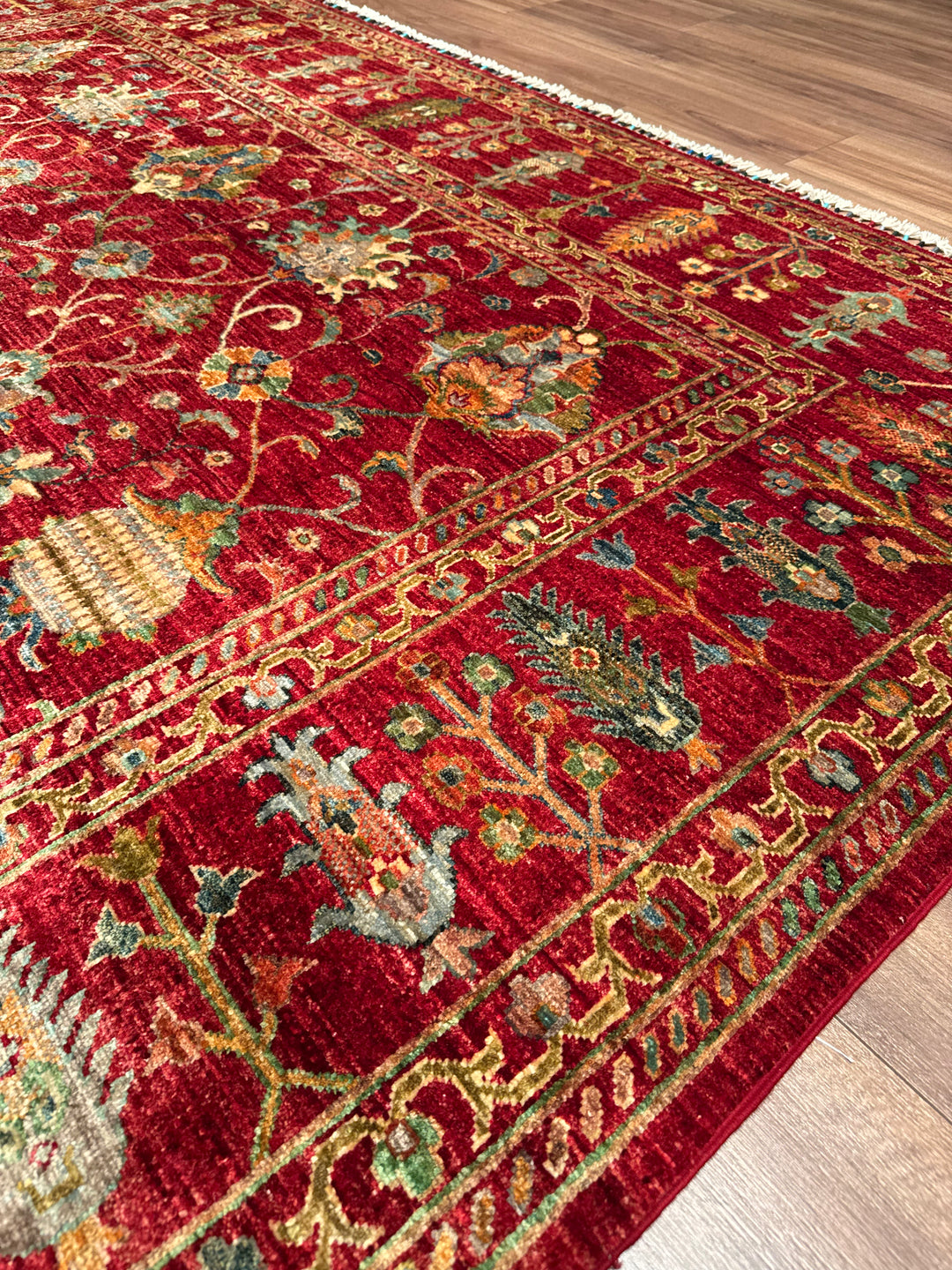 Sultani Binbirgece Orijinal El Dokuması Kırmızı Kök Boya Yün Halı 248x305 7.56 Metrekare - 8x10 ft