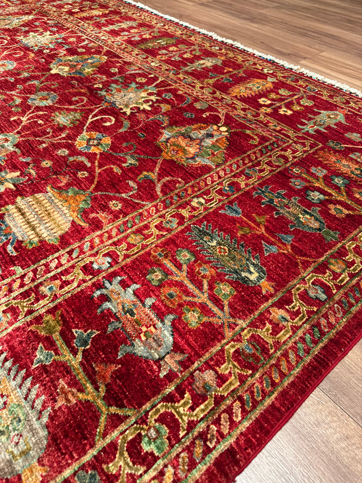 Sultani Binbirgece Orijinal El Dokuması Kırmızı Kök Boya Yün Halı 248x305 7.56 Metrekare - 8x10 ft