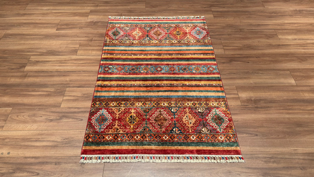 Khorjin Original Hand Woven Multi Vegetable Dyed Wool Carpet 104x153 1.59 Square Meters - 3x5 ft