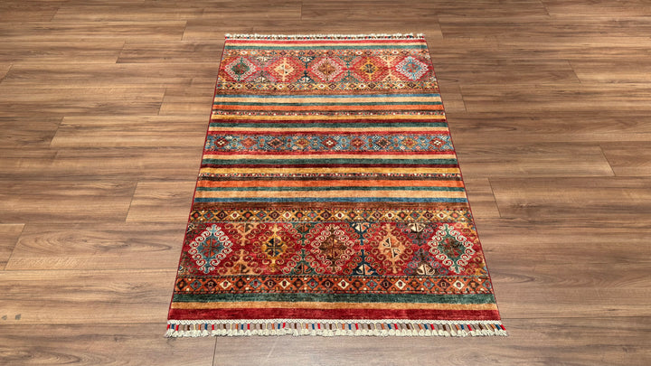 Khorjin Orjinal El Dokuması Multi Kök Boya Yün Halı 104x153 1.59 Metrekare - 3x5 ft