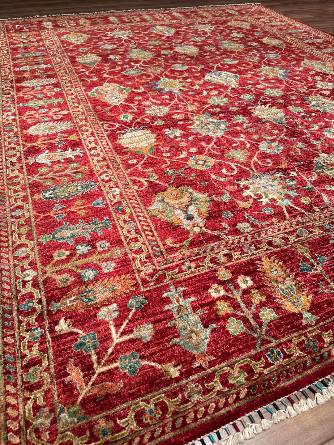 Sultani Binbirgece Orijinal El Dokuması Kırmızı Kök Boya Yün Halı 248x305 7.56 Metrekare - 8x10 ft