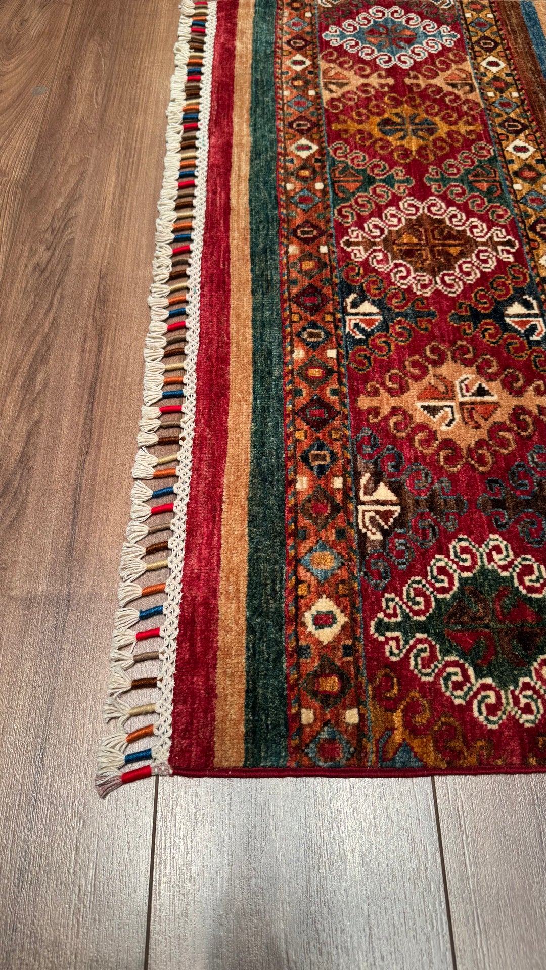 Khorjin Original Hand Woven Multi Vegetable Dyed Wool Carpet 104x153 1.59 Square Meters - 3x5 ft