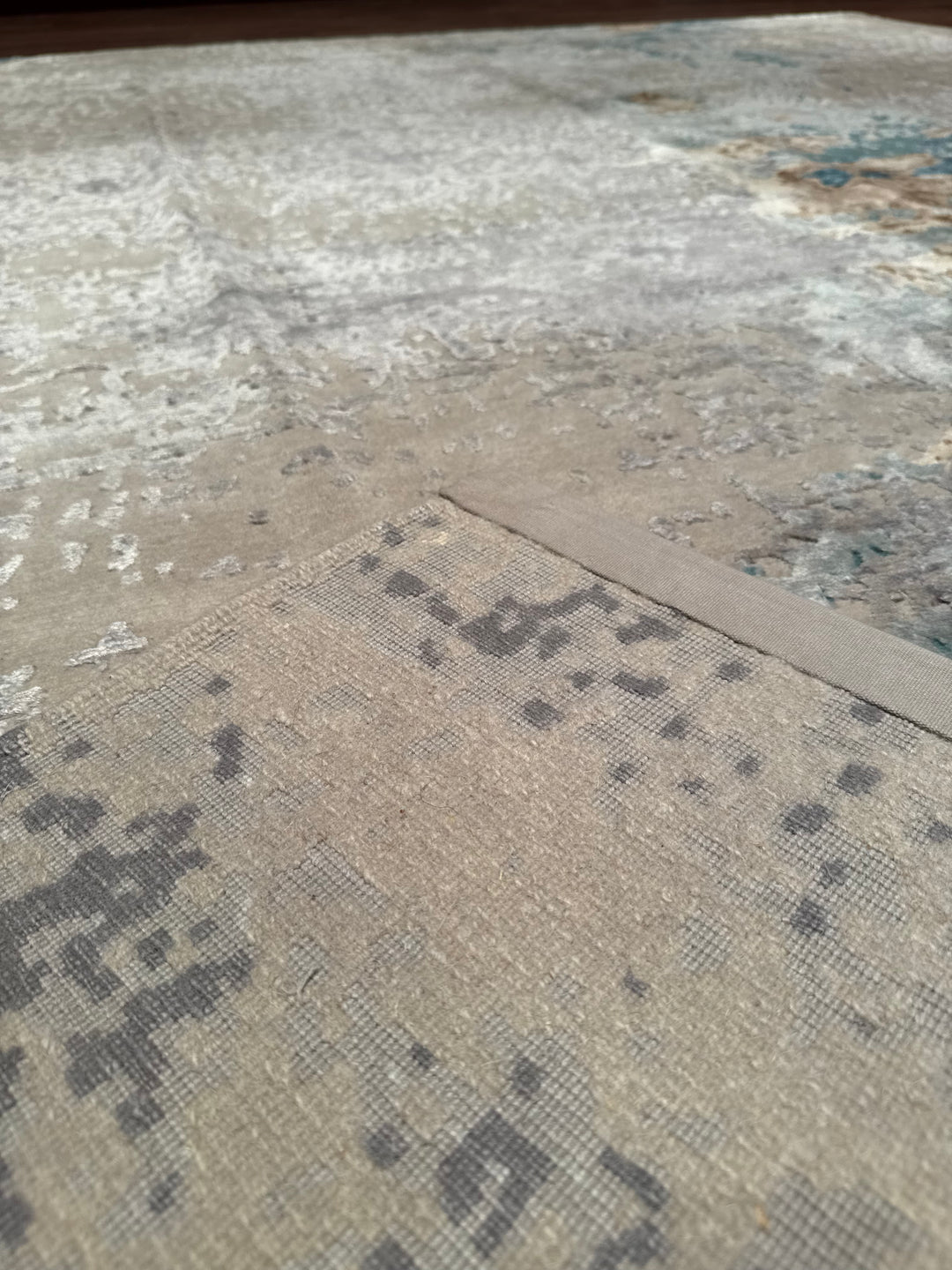 New Diamond Orijinal El Dokuması Gri Yün Bambu Halı 249x308 7.67 Metrekare - 8x10 ft