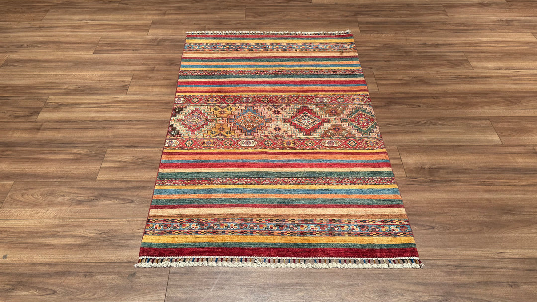 Khorjin Original Hand Woven Multi Vegetable Dyed Wool Carpet 106x153 1.62 Square Meters - 3x5 ft