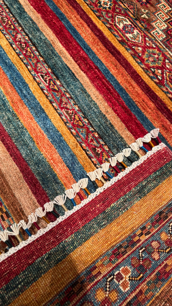 Khorjin Original Hand Woven Multi Vegetable Dyed Wool Carpet 106x153 1.62 Square Meters - 3x5 ft